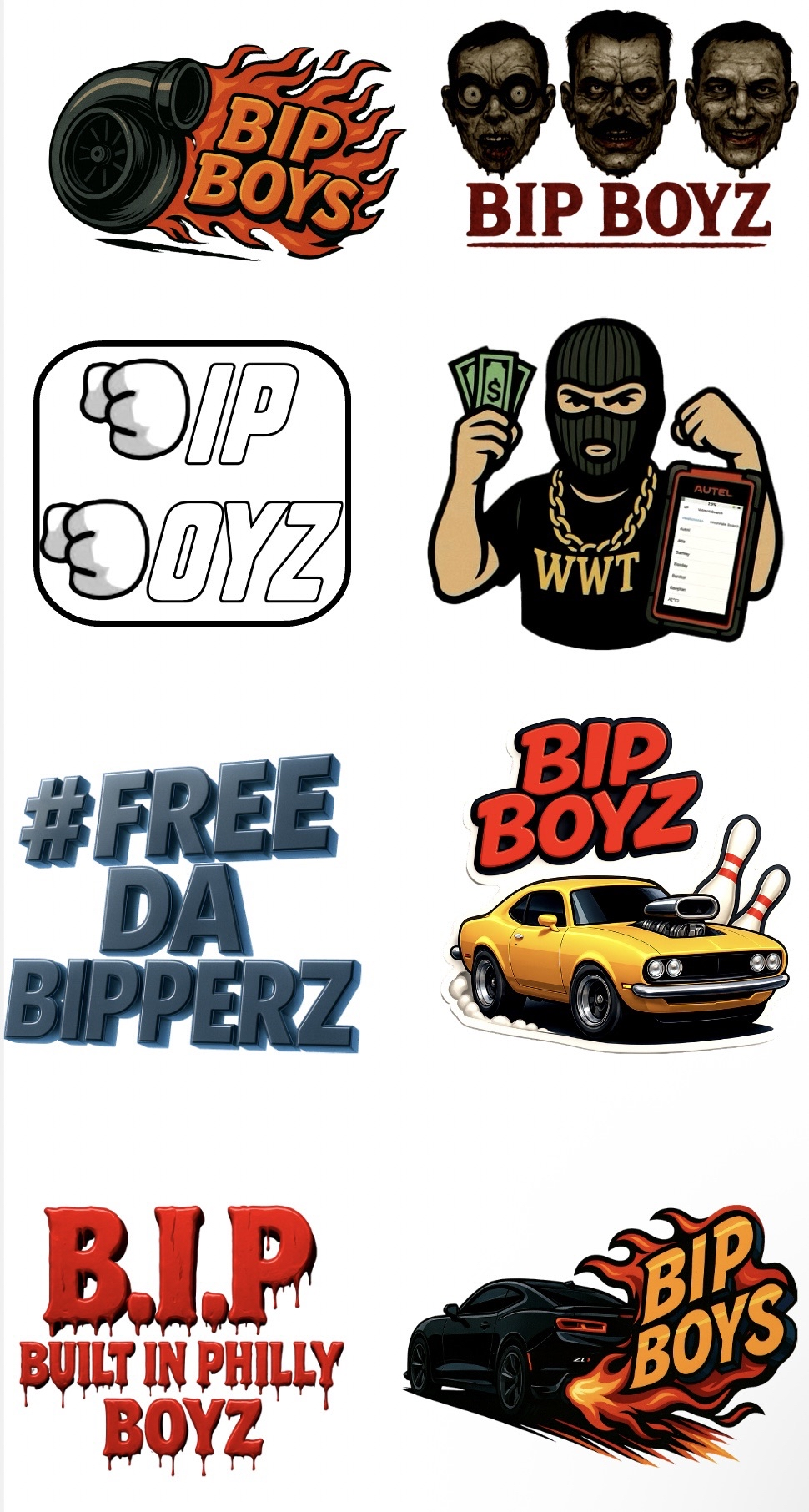 BIP BOYZ STICKER SHEET