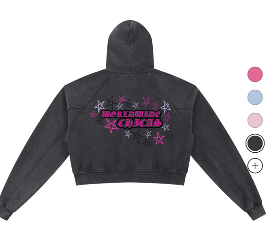 CHICAS "PUNK" CROPPED HOODIE