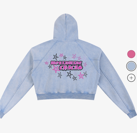 CHICAS "PUNK" CROPPED HOODIE